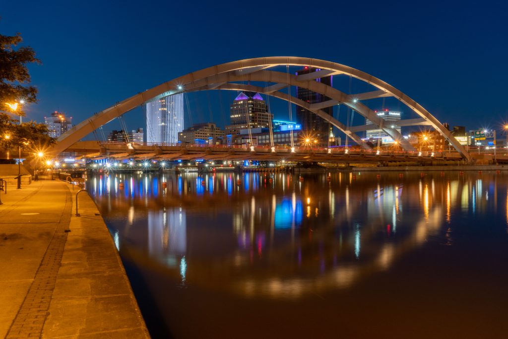 Rochester, NY, Skyline at night